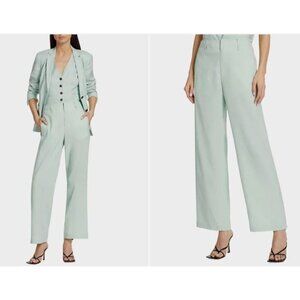 Rag & Bone Dylan Cropped Linen Wide Leg Pant‎ Mint Green Size 8 Casual Business